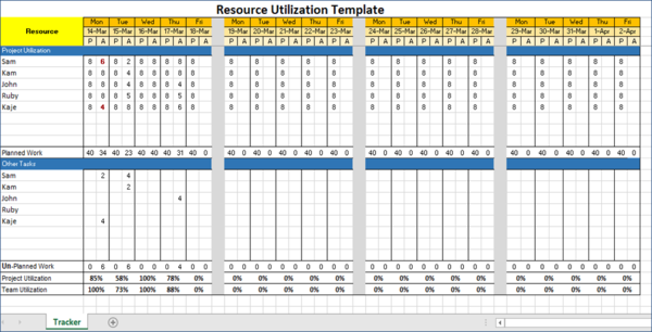 Resource Utilization Template