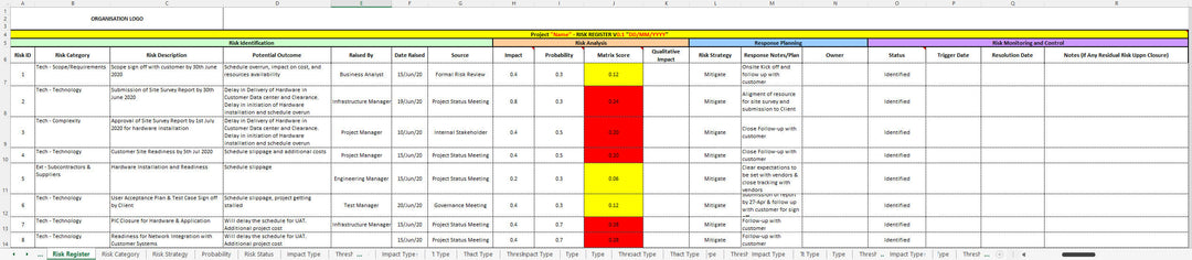 QMS Risk Register Template 