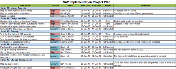 SAP Implementation Project Plan