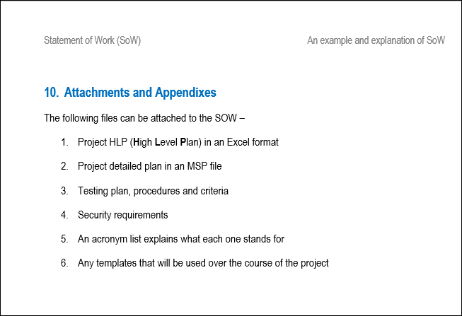 Sow Example Engineering SOW Template – Techno PM - Project Management Templates Download