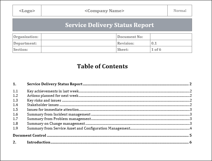 Service Task Template Service Management Templates Bundle – Techno PM - Project Management ...