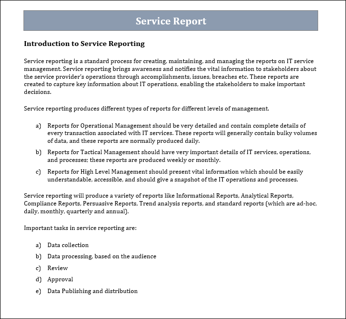 Service Task Template Service Management Templates Bundle – Techno PM - Project Management ...