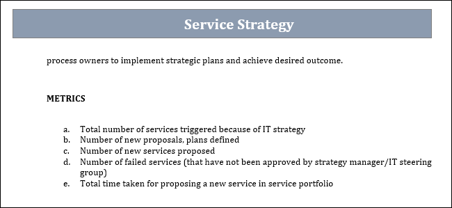 Service Strategy template, Service Strategy