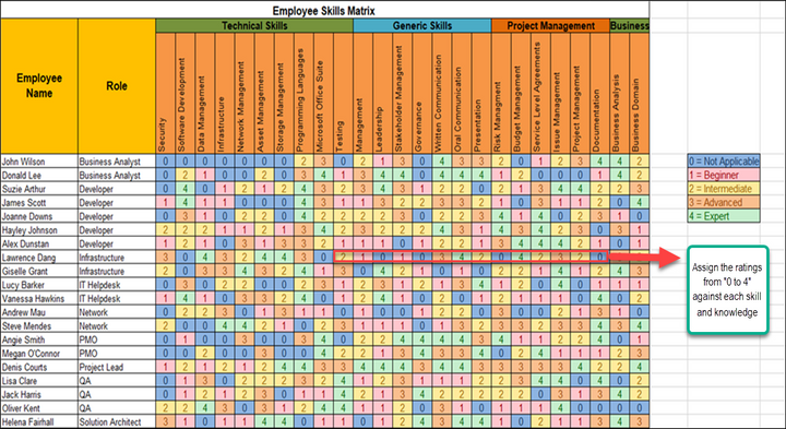 Skills Matrix Template