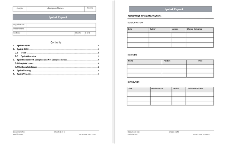 Sprint Report Template – Techno PM - Project Management Templates Download