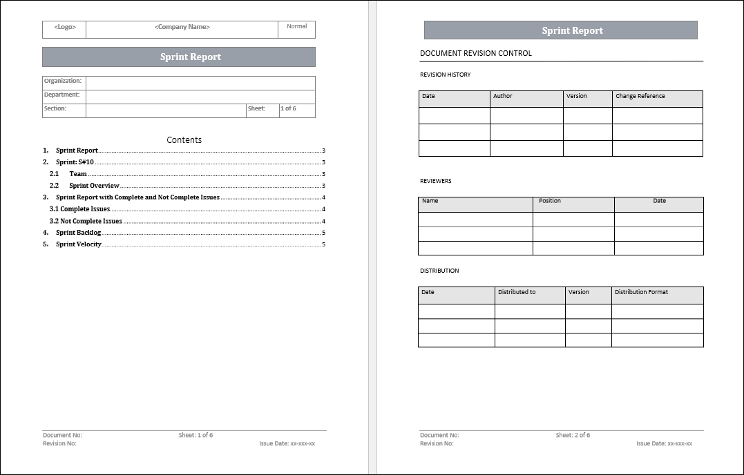 Sprint Report Template