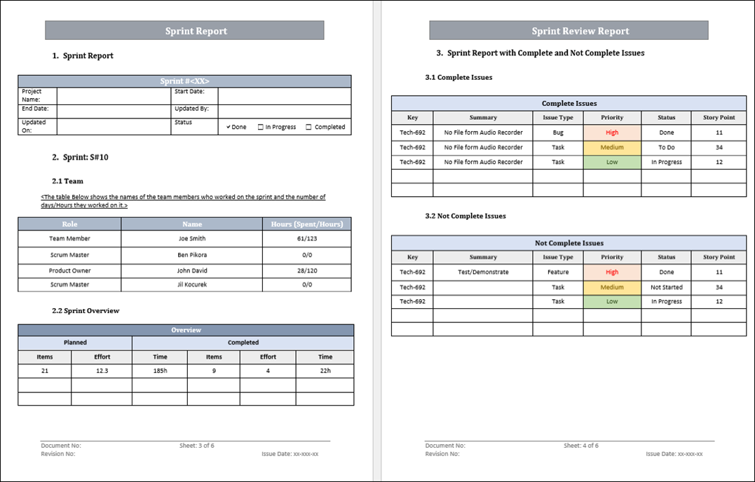 Sprint Report Template