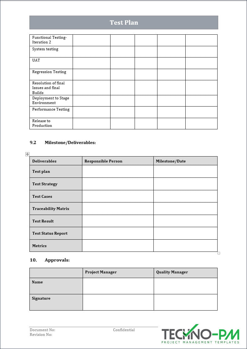 Test Plan Template