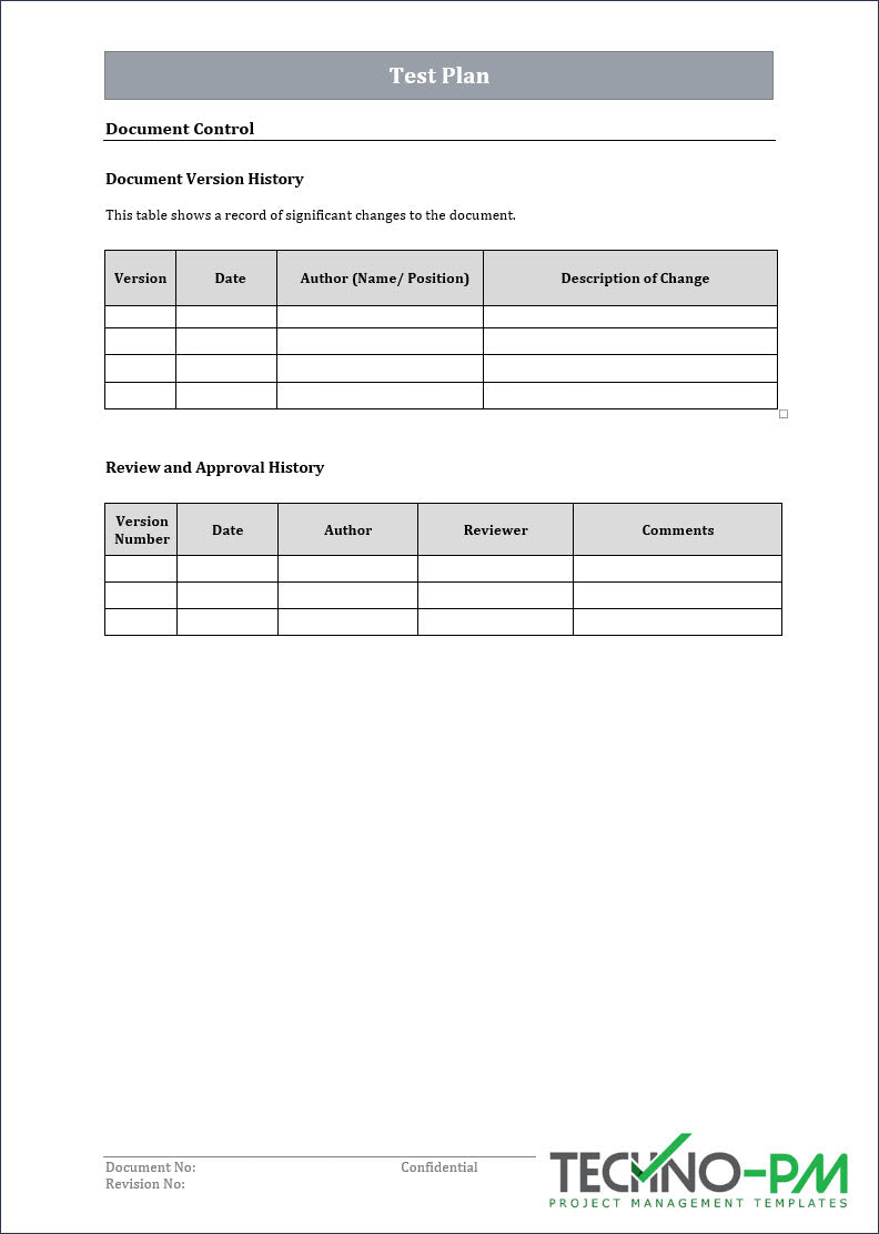 Test Plan Template