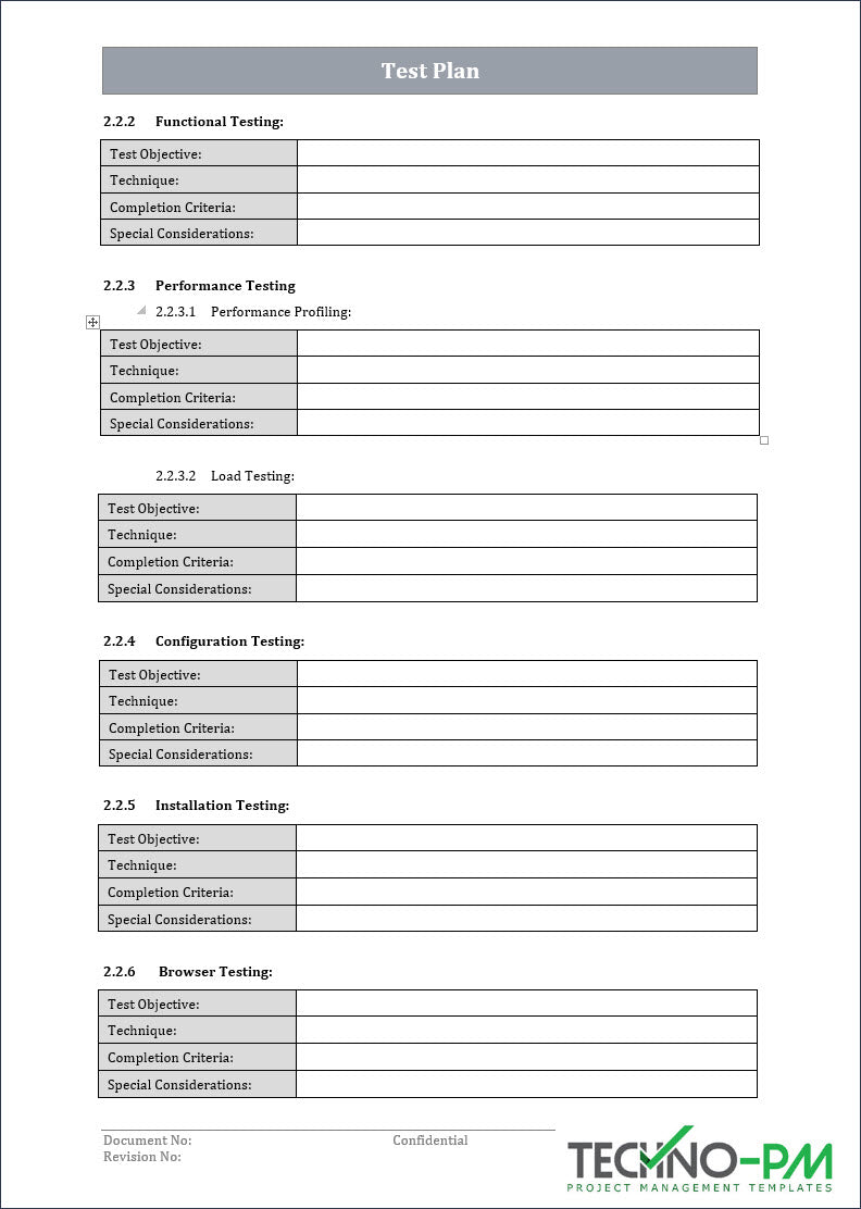 Test Plan Template