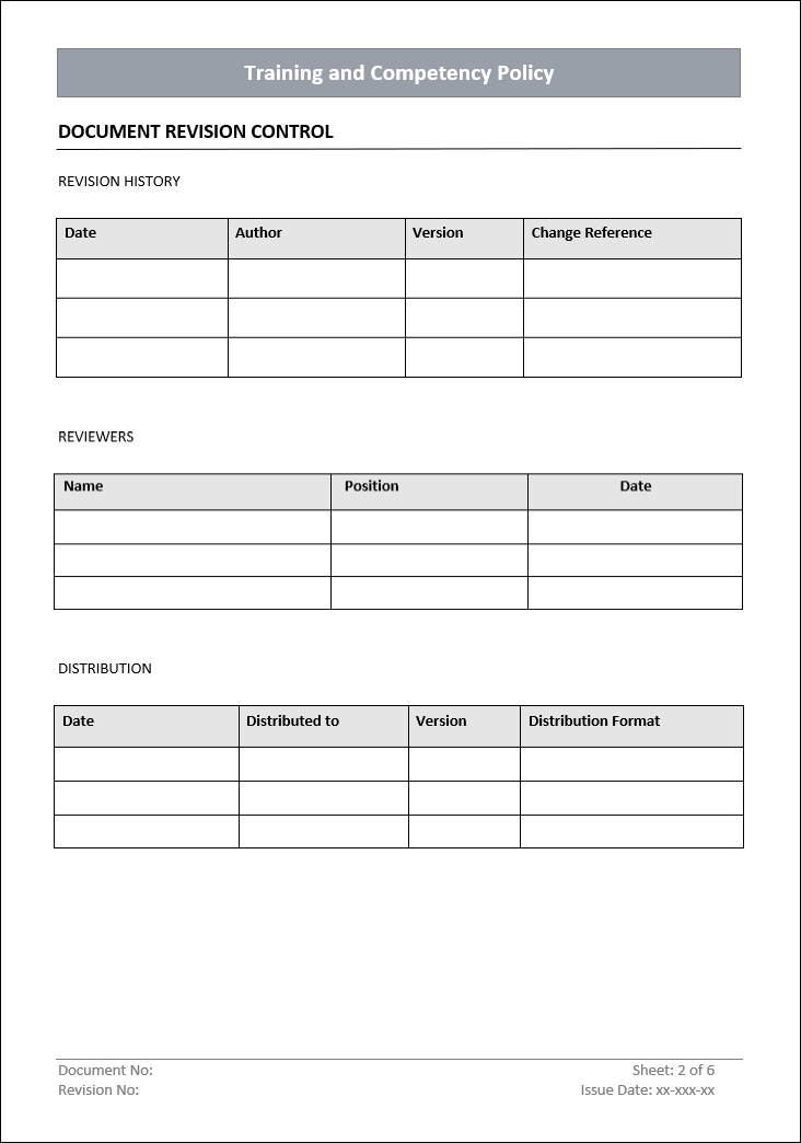 Training and competency document control