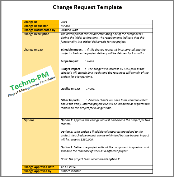Change Request Word Template