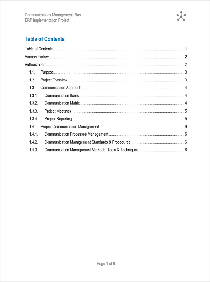 Communications Management Plan