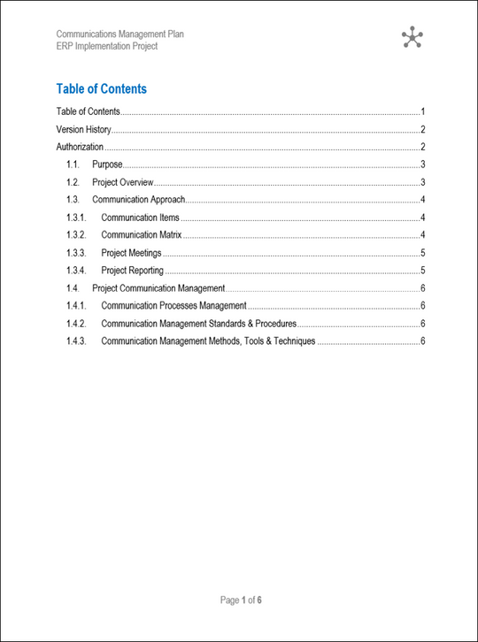 Communications Management Plan – Techno PM - Project Management ...