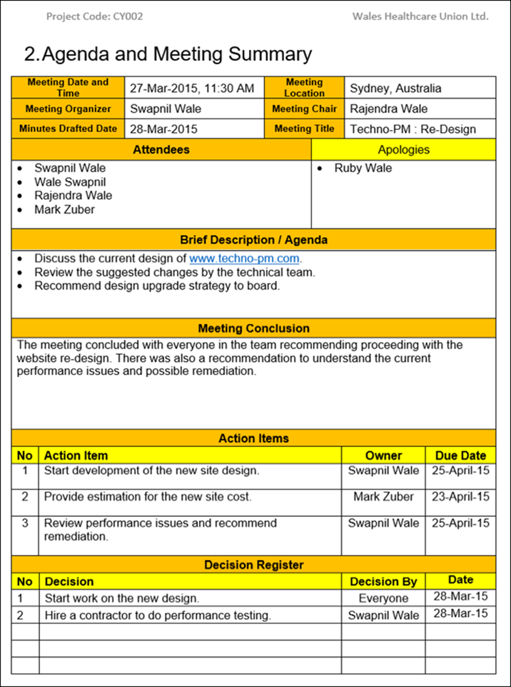 Communications Management Plan