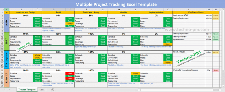 Manage Multiple Projects (9 Templates)