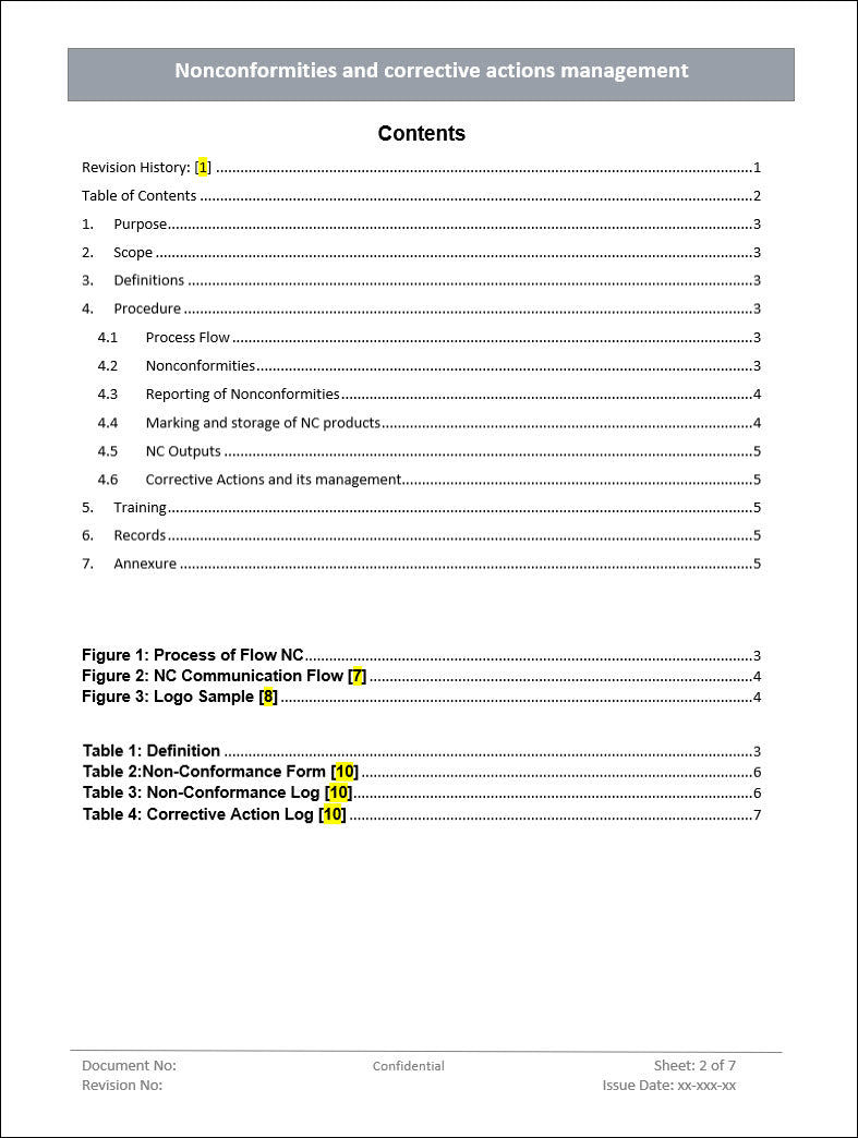 nonconformity and corrective actions