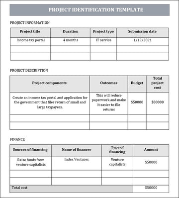 PROJECT IDENTIFICATION TEMPLATE – Techno PM - Project Management ...