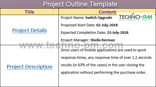 Project Outline Template Word with an Example