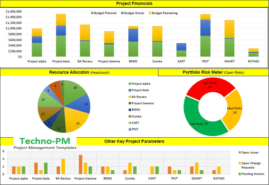 Manage Multiple Projects (9 Templates)