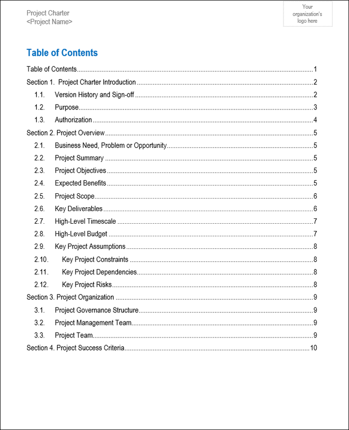 Project Charter Templates