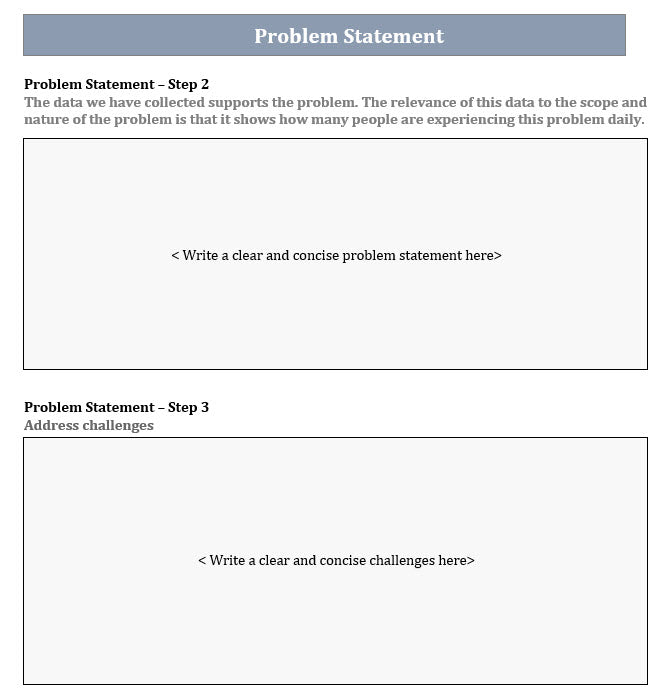 Process Problem Statement Template Problem Statement Template – Techno PM - Project Management Templates ...