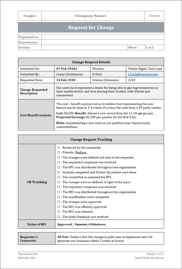 Change Management Templates Bundle – Techno PM - Project Management ...