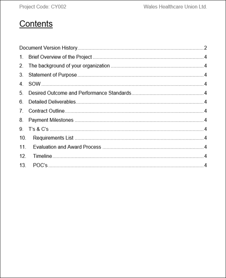 Request for Proposal Template